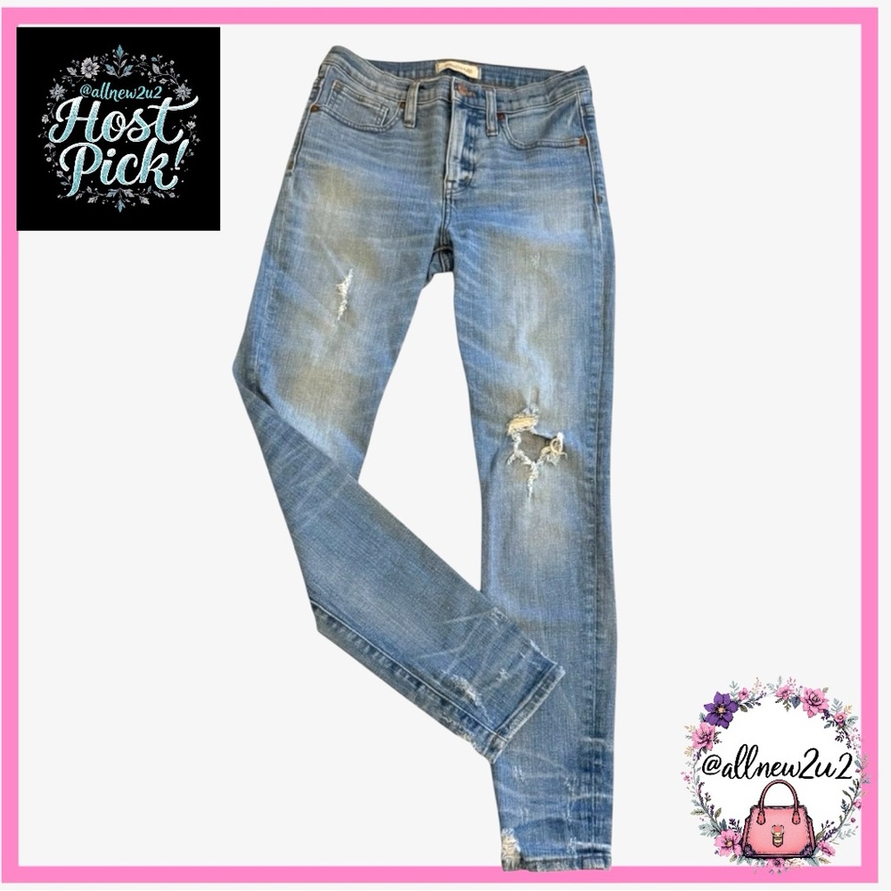 Madewell Destructed-Hem Skinny Jeans Size 26